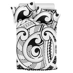 Black And White Maori Pattern Print Duvet Cover Bedding Set