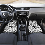 Black And White Maori Pattern Print Front Car Floor Mats