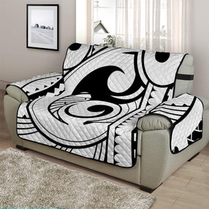 Black And White Maori Pattern Print Half Sofa Protector