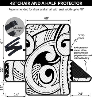 Black And White Maori Pattern Print Half Sofa Protector