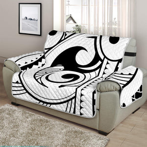 Black And White Maori Pattern Print Half Sofa Protector