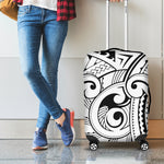 Black And White Maori Pattern Print Luggage Cover