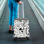 Black And White Maori Pattern Print Luggage Cover