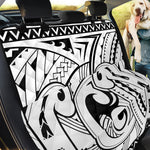 Black And White Maori Pattern Print Pet Car Back Seat Cover