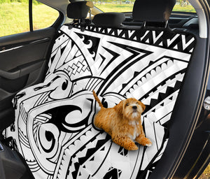 Black And White Maori Pattern Print Pet Car Back Seat Cover