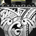 Black And White Maori Pattern Print Pet Car Back Seat Cover