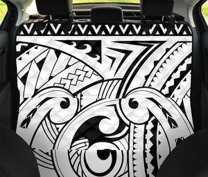 Black And White Maori Pattern Print Pet Car Back Seat Cover