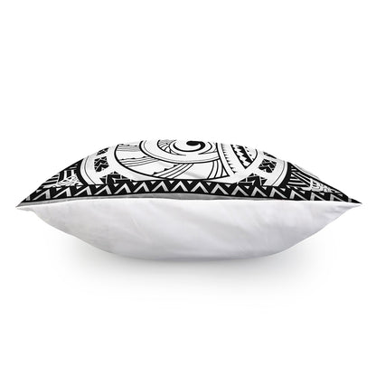 Black And White Maori Pattern Print Pillow Cover