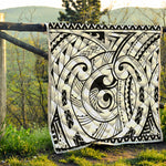Black And White Maori Pattern Print Quilt