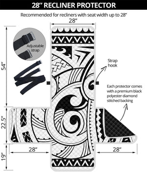 Black And White Maori Pattern Print Recliner Protector