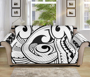 Black And White Maori Pattern Print Sofa Protector