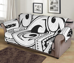 Black And White Maori Pattern Print Sofa Protector