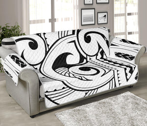 Black And White Maori Pattern Print Sofa Protector