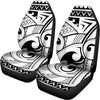 Black And White Maori Pattern Print Universal Fit Car Seat Covers