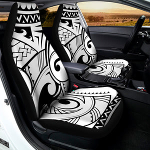 Black And White Maori Pattern Print Universal Fit Car Seat Covers