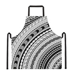 Black And White Maori Polynesian Print Apron