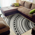 Black And White Maori Polynesian Print Floor Mat