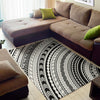 Black And White Maori Polynesian Print Area Rug