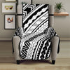 Black And White Maori Polynesian Print Armchair Protector