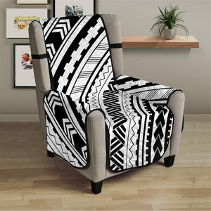 Black And White Maori Polynesian Print Armchair Protector