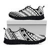 Black And White Maori Polynesian Print Black Sneakers