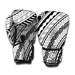 Black And White Maori Polynesian Print Boxing Gloves