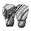Black And White Maori Polynesian Print Boxing Gloves