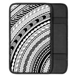 Black And White Maori Polynesian Print Car Center Console Cover