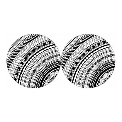 Black And White Maori Polynesian Print Car Coasters
