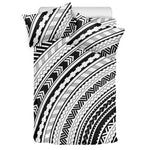 Black And White Maori Polynesian Print Duvet Cover Bedding Set