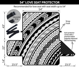 Black And White Maori Polynesian Print Loveseat Protector