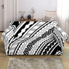 Black And White Maori Polynesian Print Loveseat Slipcover