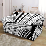 Black And White Maori Polynesian Print Loveseat Slipcover