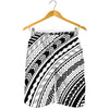 Black And White Maori Polynesian Print Men's Shorts