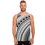 Black And White Maori Polynesian Print Men's Tank Top