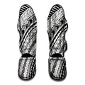 Black And White Maori Polynesian Print Muay Thai Shin Guards