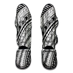 Black And White Maori Polynesian Print Muay Thai Shin Guard