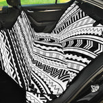 Black And White Maori Polynesian Print Pet Car Back Seat Cover