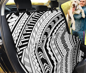 Black And White Maori Polynesian Print Pet Car Back Seat Cover