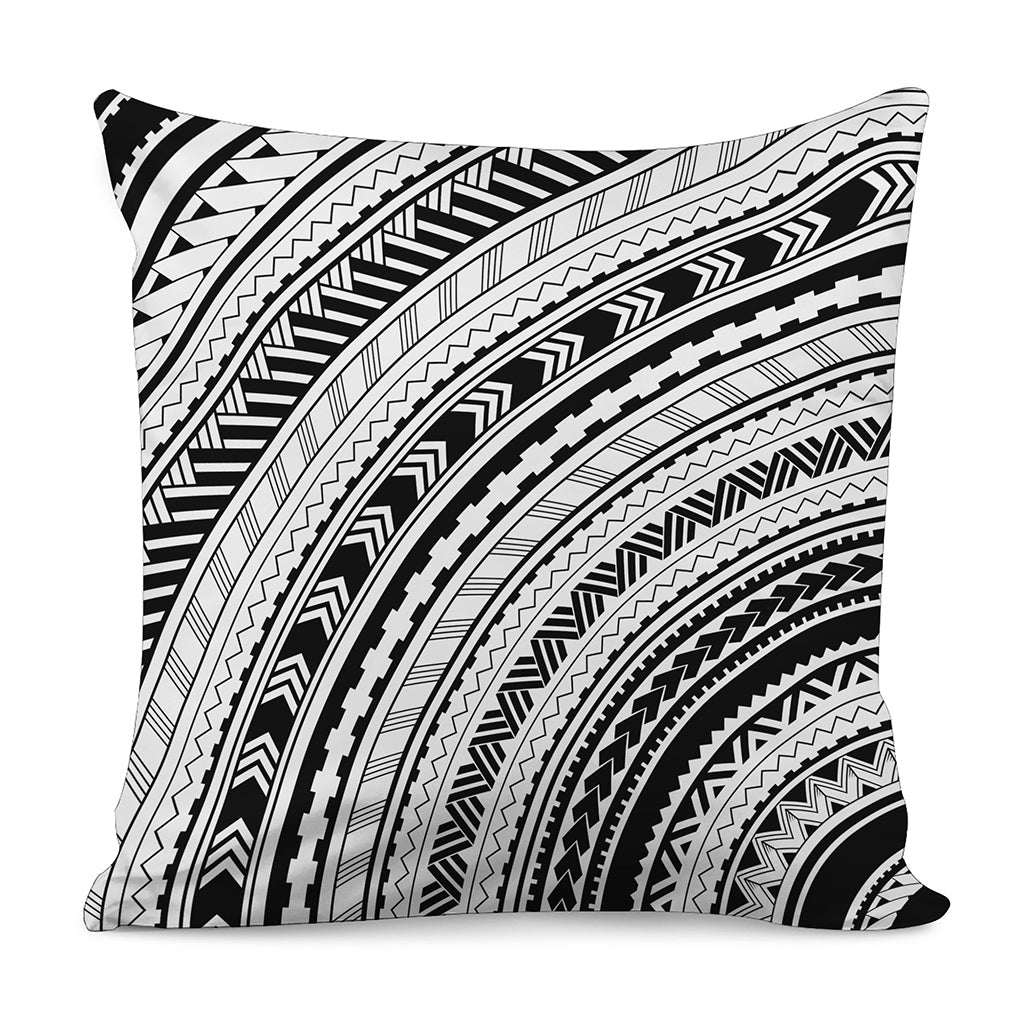 Black And White Maori Polynesian Print Pillow Cover
