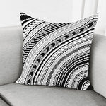 Black And White Maori Polynesian Print Pillow Cover