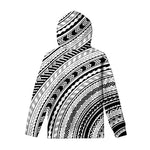 Black And White Maori Polynesian Print Pullover Hoodie