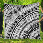Black And White Maori Polynesian Print Quilt