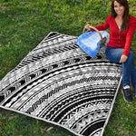 Black And White Maori Polynesian Print Quilt
