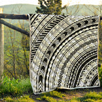 Black And White Maori Polynesian Print Quilt