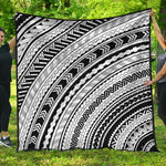 Black And White Maori Polynesian Print Quilt