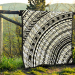 Black And White Maori Polynesian Print Quilt