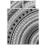 Black And White Maori Polynesian Print Quilt Bed Set