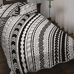 Black And White Maori Polynesian Print Quilt Bed Set