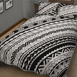 Black And White Maori Polynesian Print Quilt Bed Set